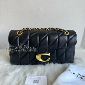 Coach Black Leather Tabby 26 with Pillow Quilting Shoulder Crossbody Bag